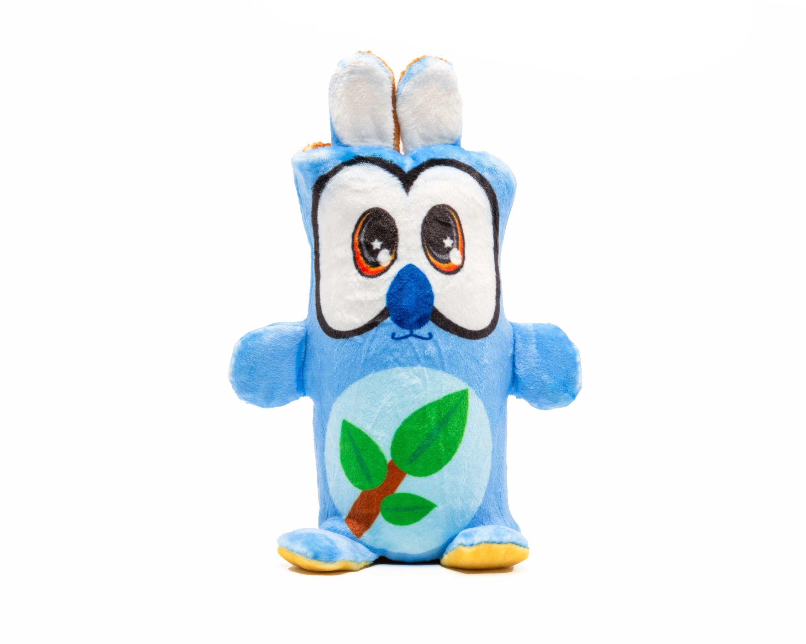 Pluszak Flipzers seria 2 niebieski królik z liściem na brzuszku i dużymi oczami