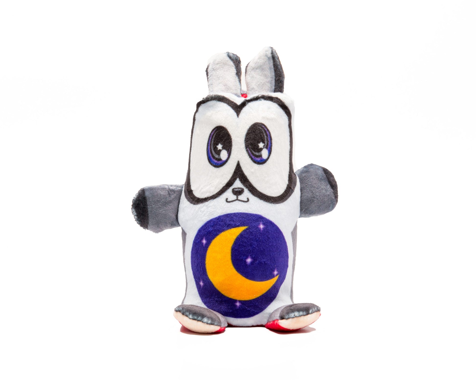 Pluszak Flipzers seria 2 królik w białym i szarym kolorze z motywem księżyca na brzuchu