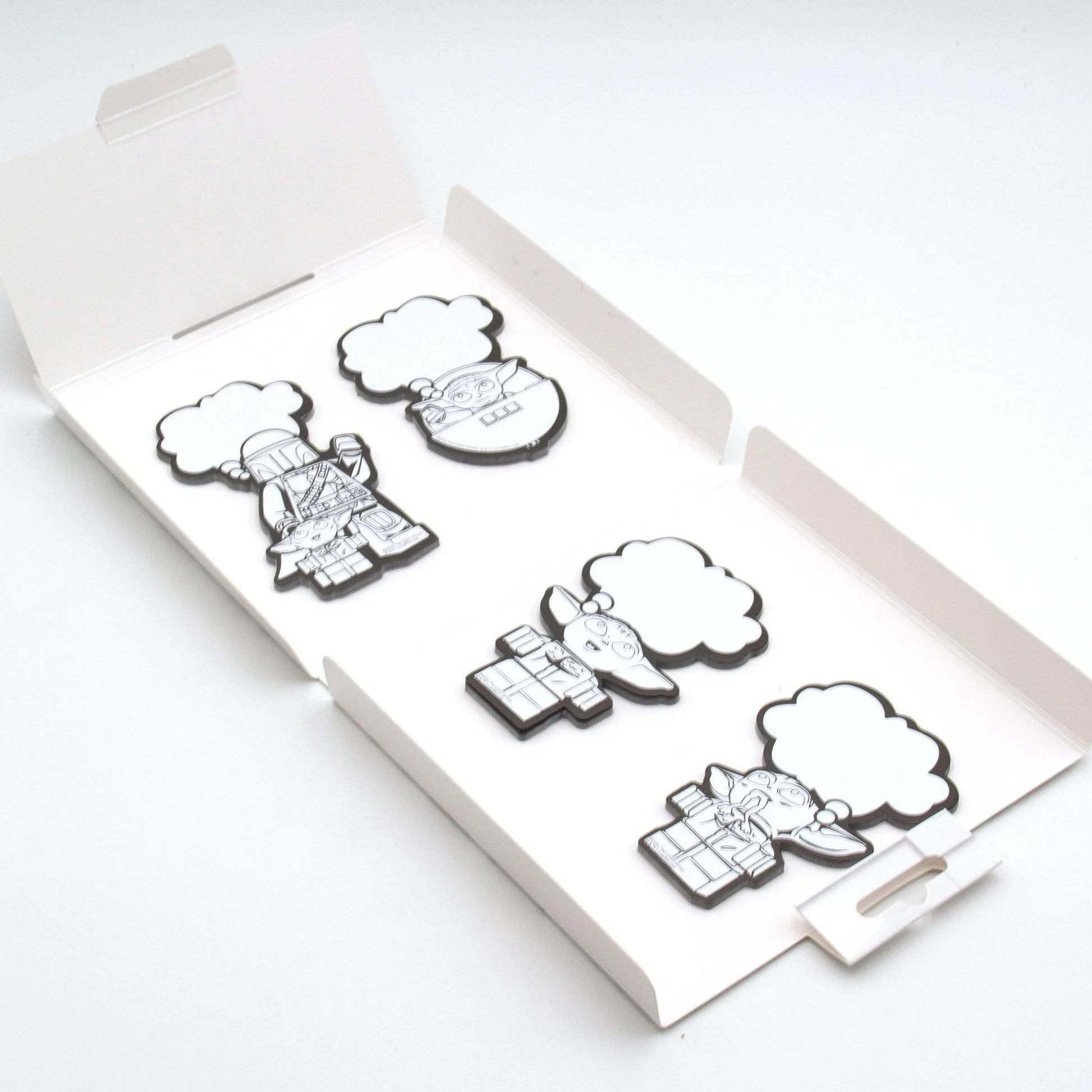 Zestaw samoprzylepne karteczki LEGO Star Wars z postaciami minifigurek i chmurkami na notatki