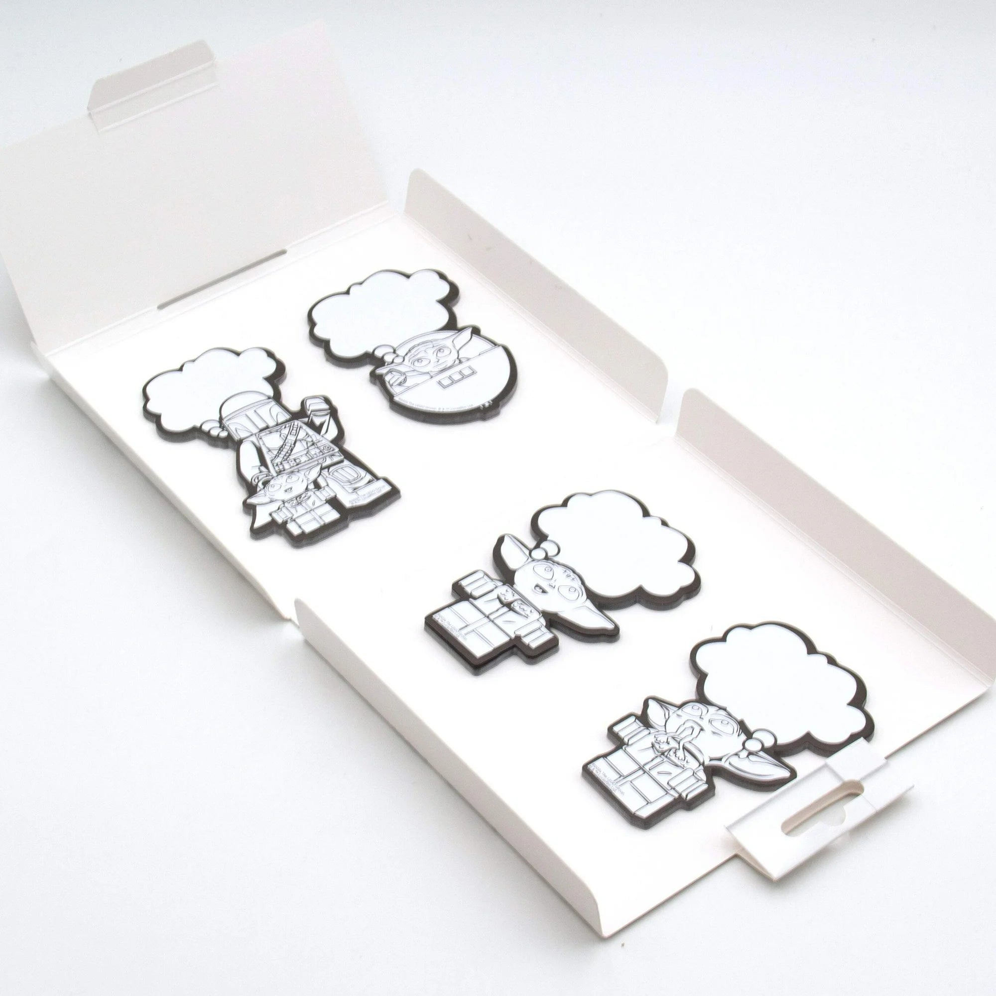 Zestaw samoprzylepne karteczki LEGO Star Wars z postaciami minifigurek i chmurkami na notatki