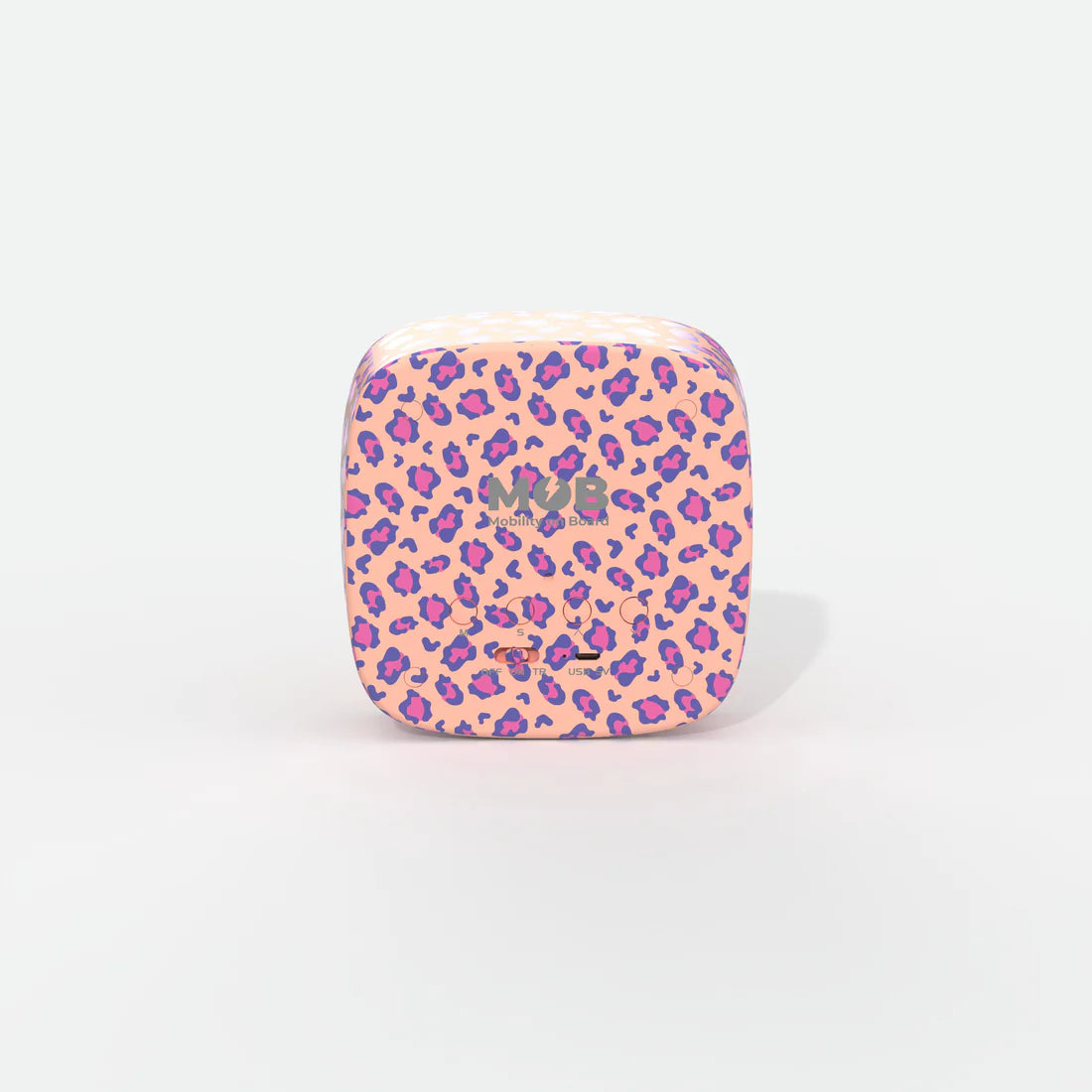 Budzik z lampką nocną WABOBA AB z różowym wzorem w panterkę