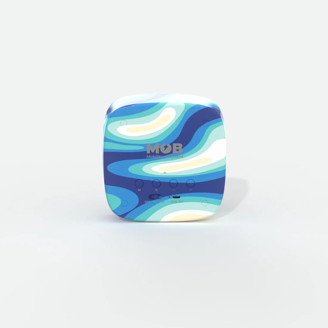 Kolorowy budzik dla dzieci z lampką w niebieskie i zielone wzory marki BV JACOB COMPANY