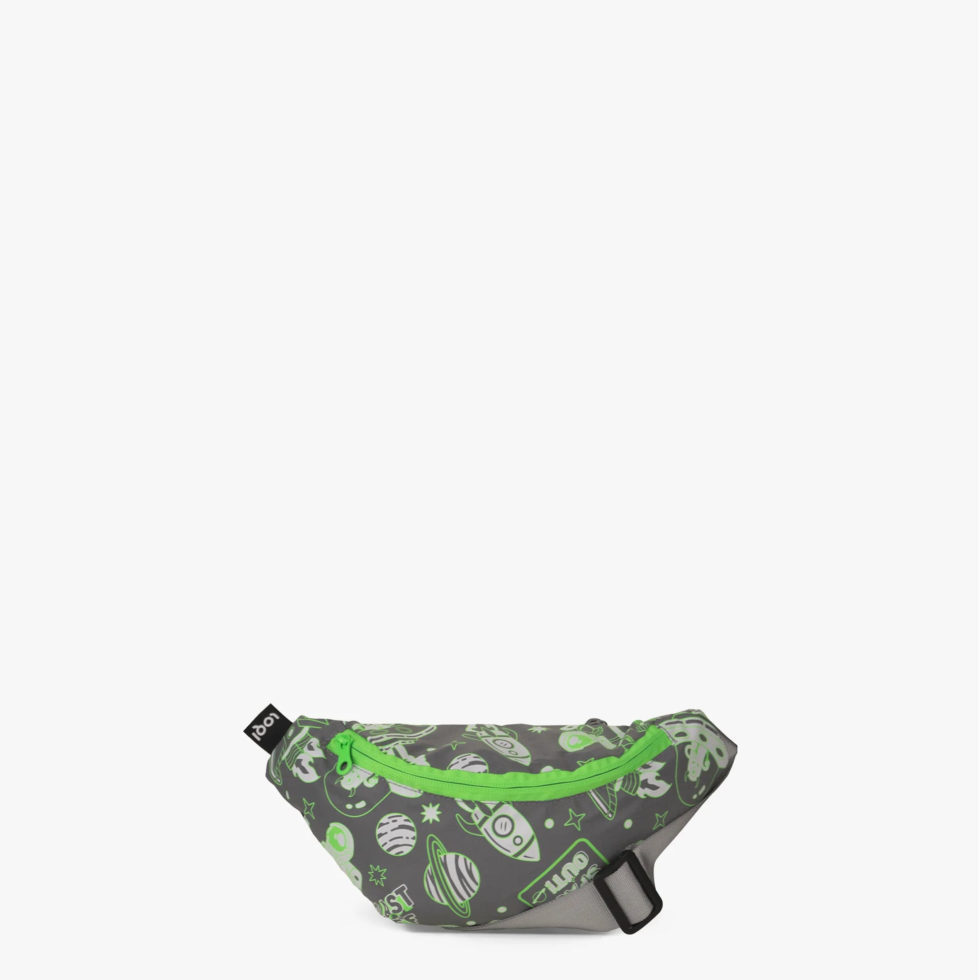 Szara nerka odblaskowa Yamann z zielonymi elementami i wzorem kosmicznym