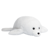 Biały pluszak foka Wild Planet miękki i puszysty z dużymi oczami i długimi płetwami