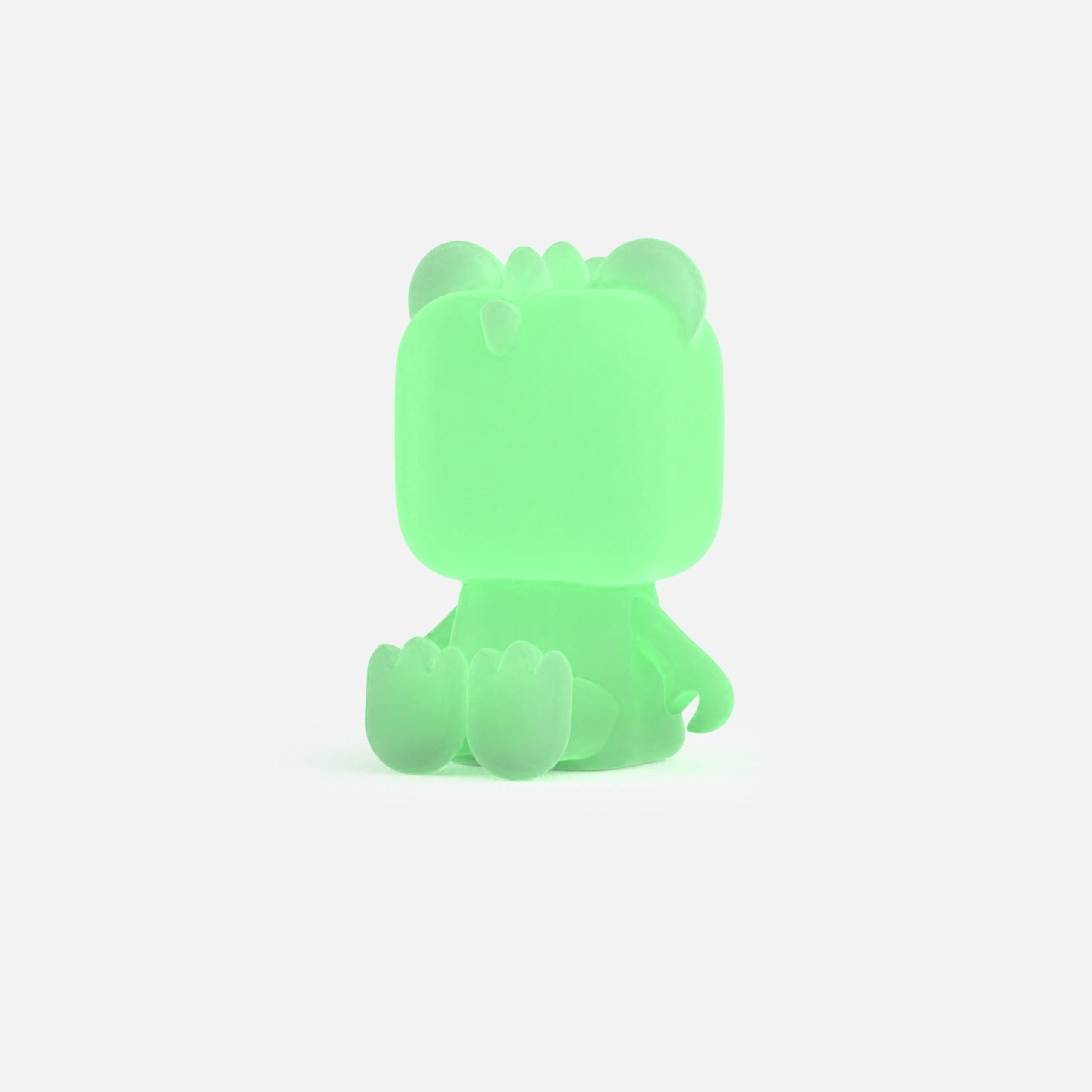 Lampka nocna dinozaur świecąca na zielono z miękkiego materiału idealna do pokoju dziecięcego