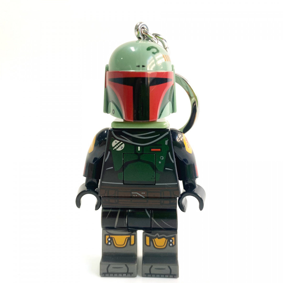 Brelok z latarką LEGO Star Wars Boba Fett w formie figurki z zielonym hełmem i szczegółowym mundurem