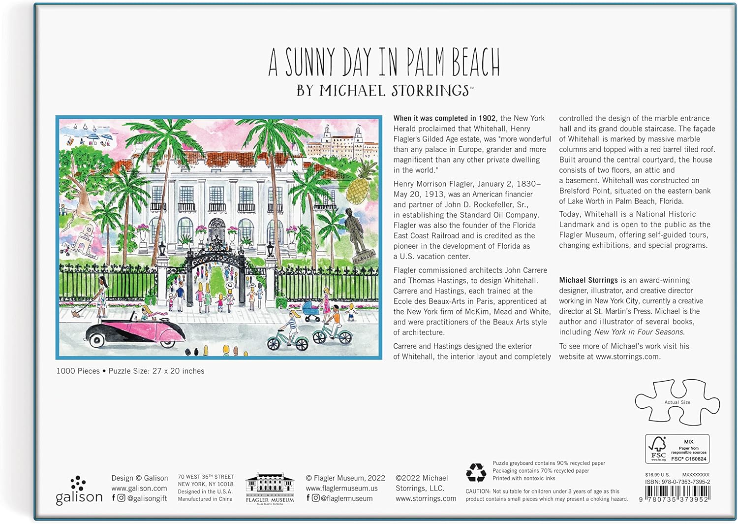 Puzzle 1000 elementów Palm Beach obrazujące słoneczny dzień z rowerami i palmami oraz architekturą