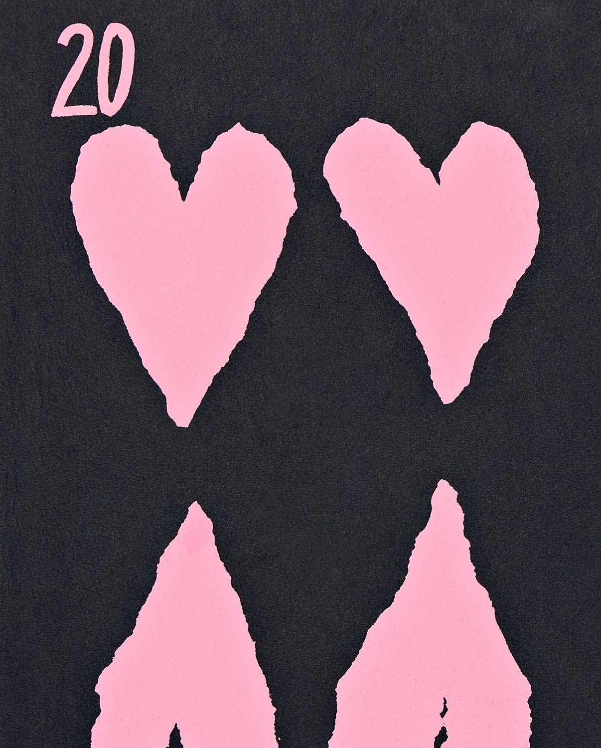 Kalendarz tygodniowy 2025 z różowymi sercami na czarnym tle od BV JACOB COMPANY