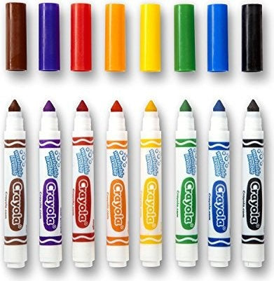 Zestaw ośmiu kolorowych zmywalnych markerów Crayola z wymiennymi końcówkami