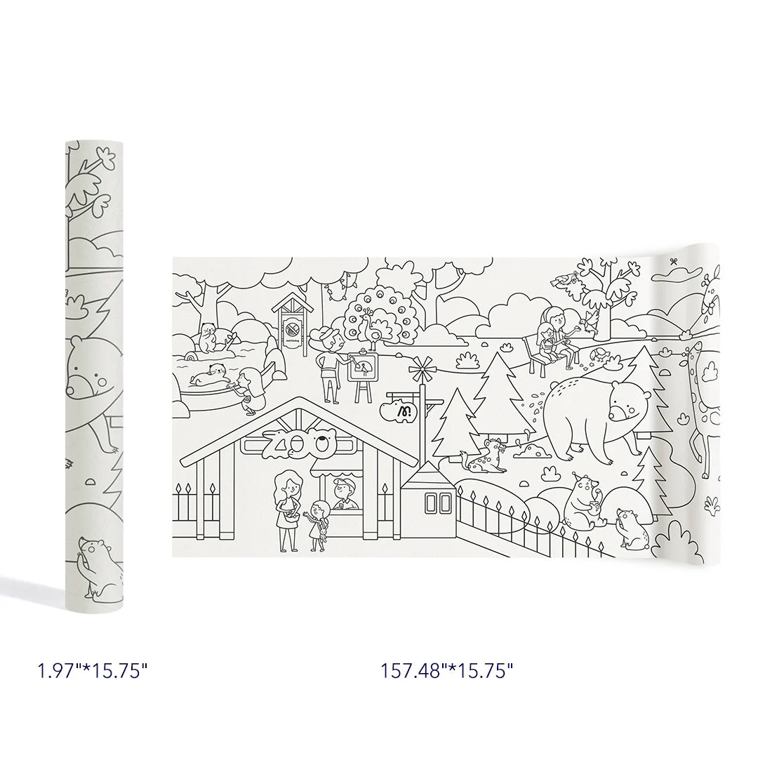 Mideer self-adhesive coloring sheet on a roll – Magic Zoo (4 m)