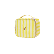 Żółta wodoodporna kosmetyczka dla dzieci z paskami i uroczym motywem zwierzątka MOB