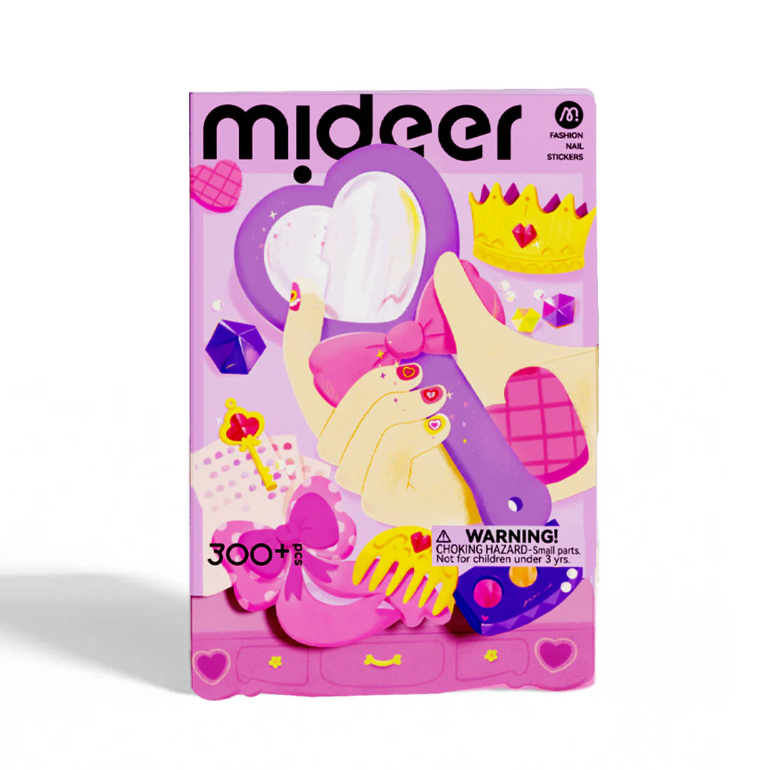 Naklejki na paznokcie dla dzieci Yamann z motywem lusterka i korony do zdobienia paznokci