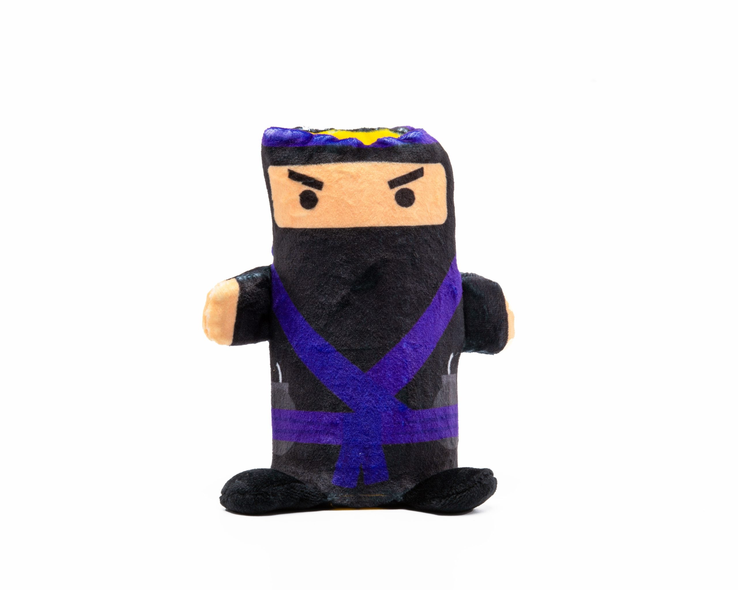 Pluszak ninja dla dzieci w czarno-fioletowym stroju z maską i paskiem na głowie