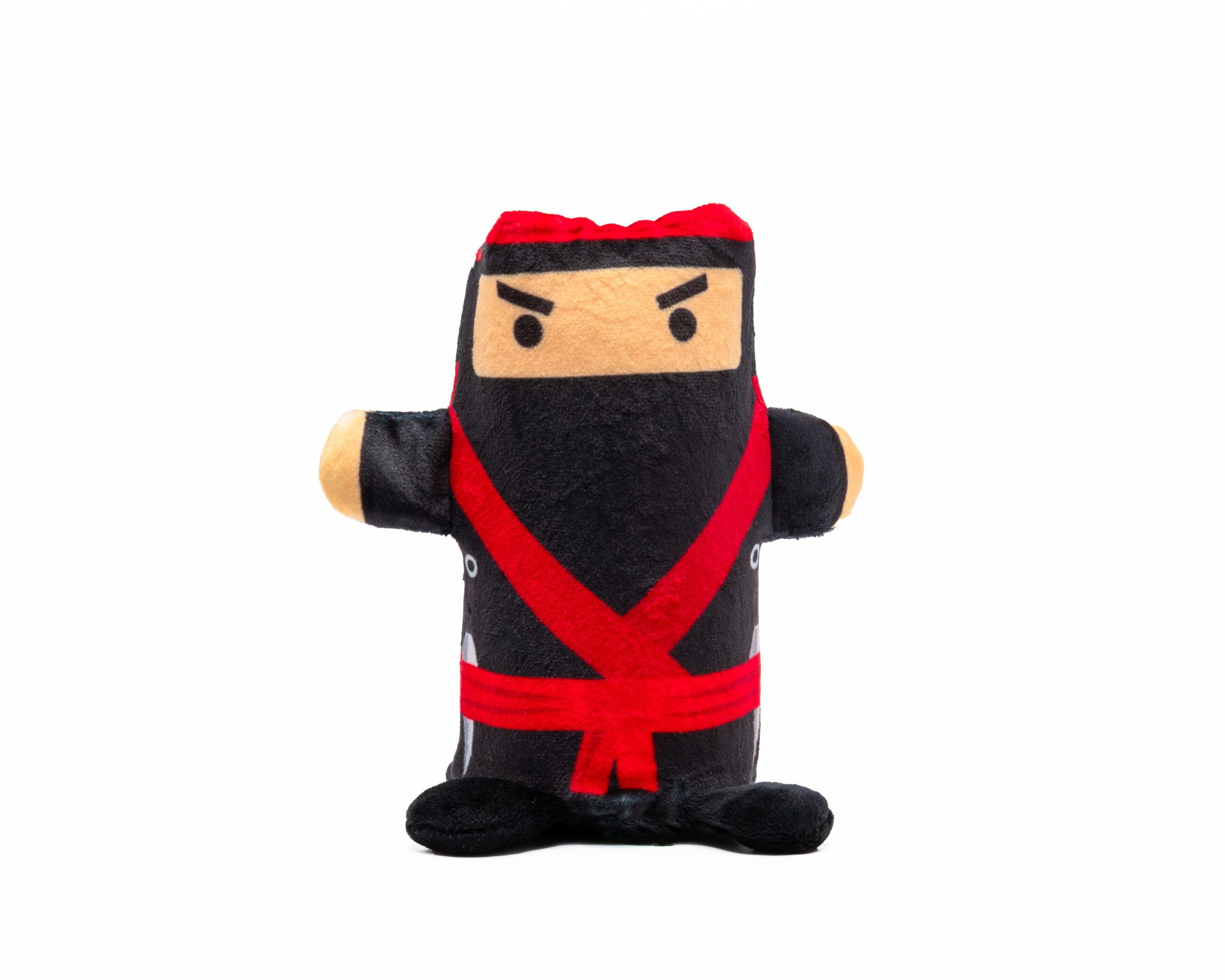 Pluszak ninja dla dzieci czarny z czerwonymi elementami miękka zabawka Yamann