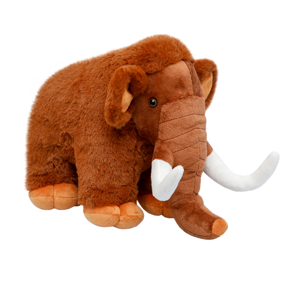 Pluszak mamut Wild Planet miękki i puszysty pluszowy słoń z białymi kłami na czarnym tle