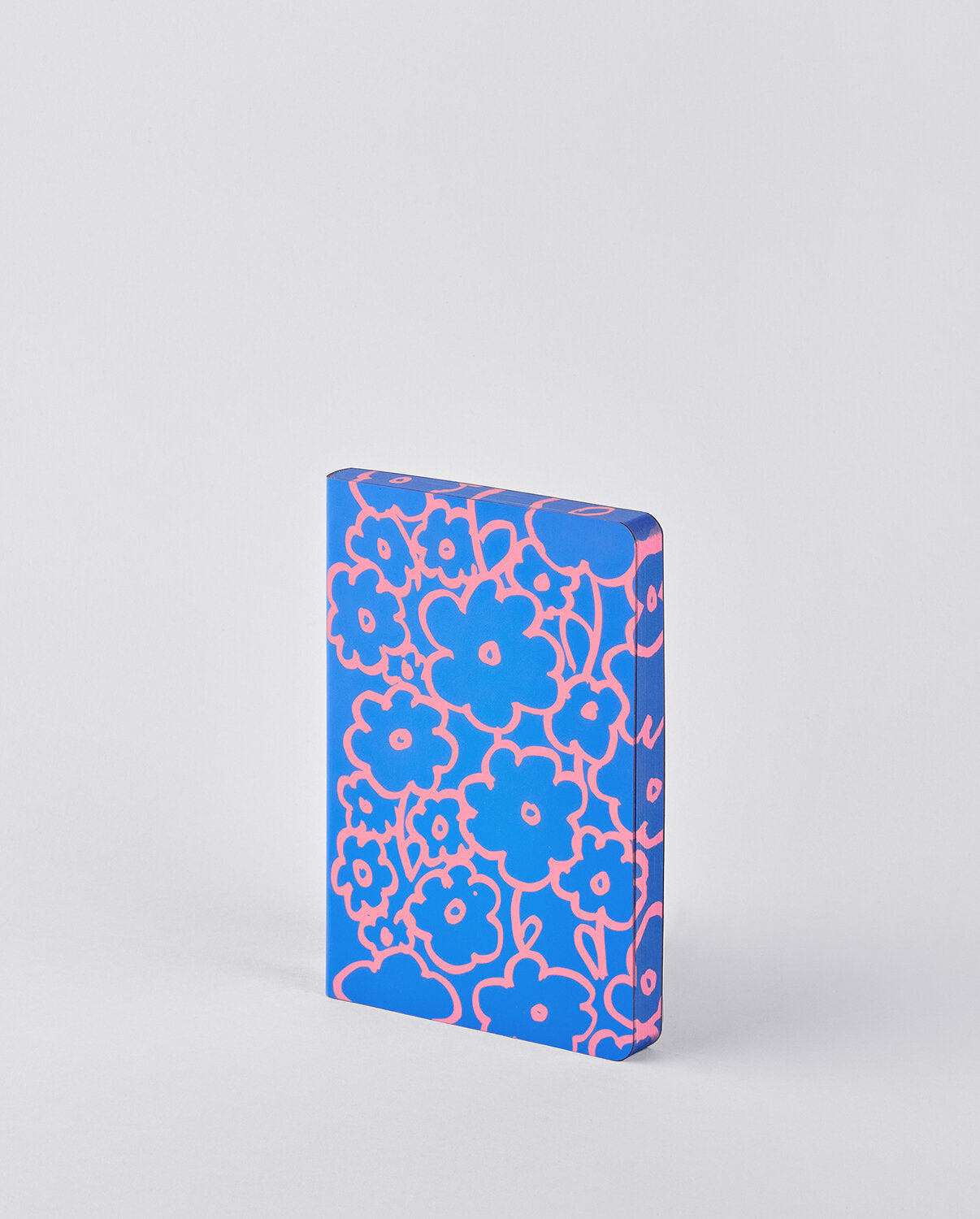 Notatnik kwiatowy BV JACOB COMPANY z niebieskim okładką w różowe kwiaty