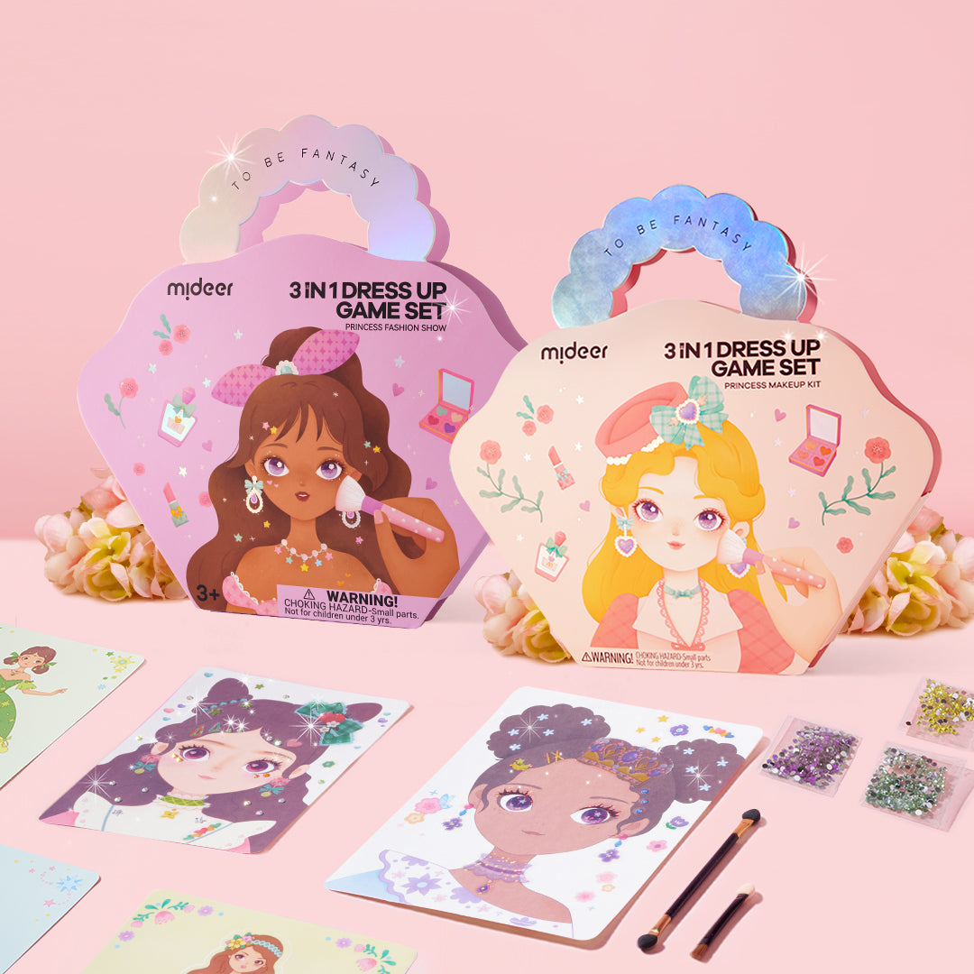 Zestaw przebierankowy dla dziewczynek 3w1 z makijażem i modą od WABOBA AB