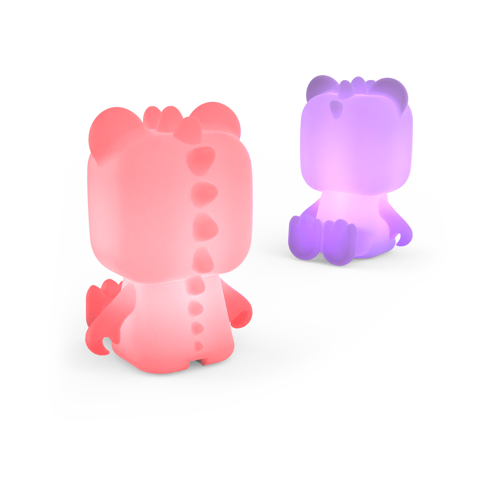 Lampka nocna dinozaur wykonana z miękkiego materiału emitująca kolorowe światło LED