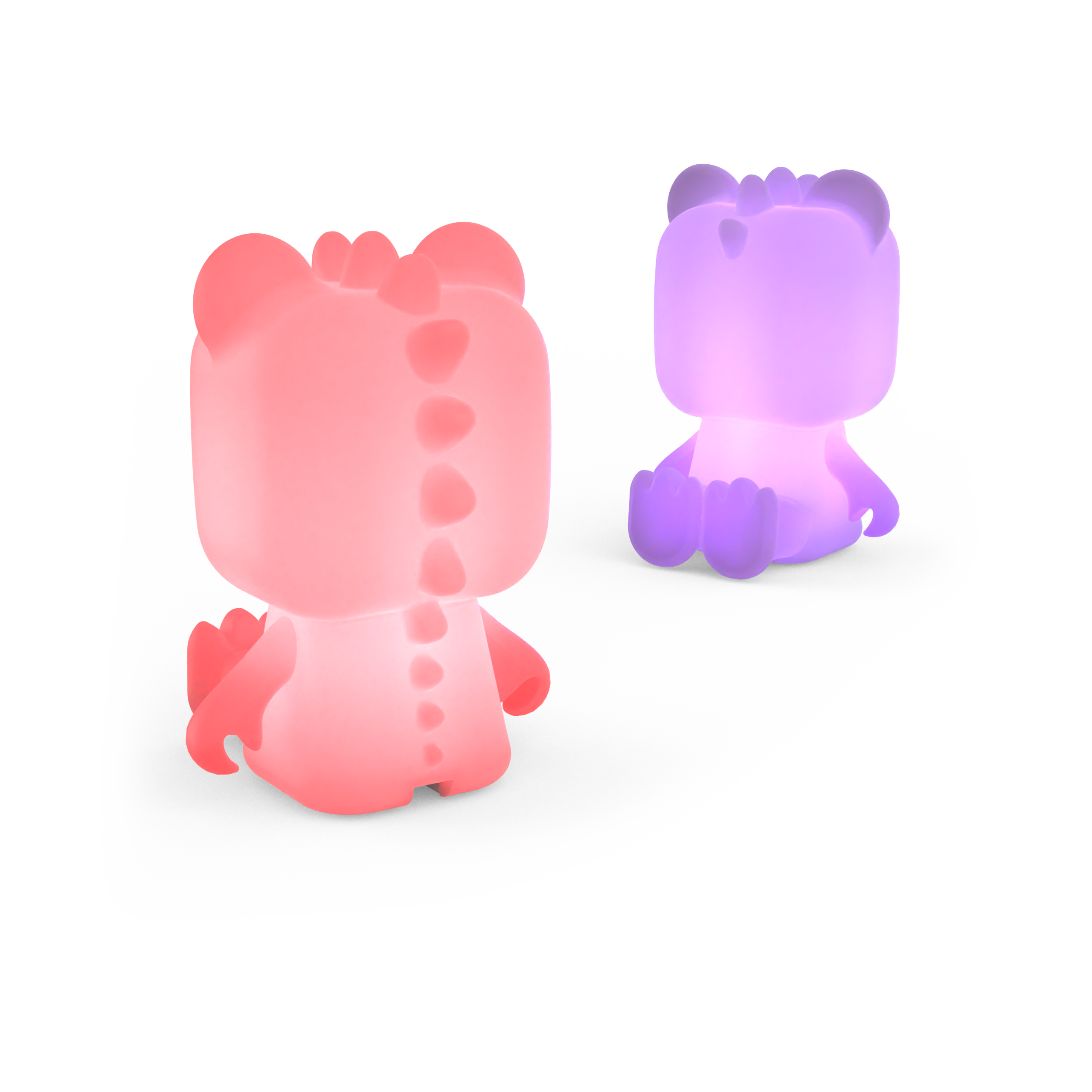 Lampka nocna dinozaur wykonana z miękkiego materiału emitująca kolorowe światło LED