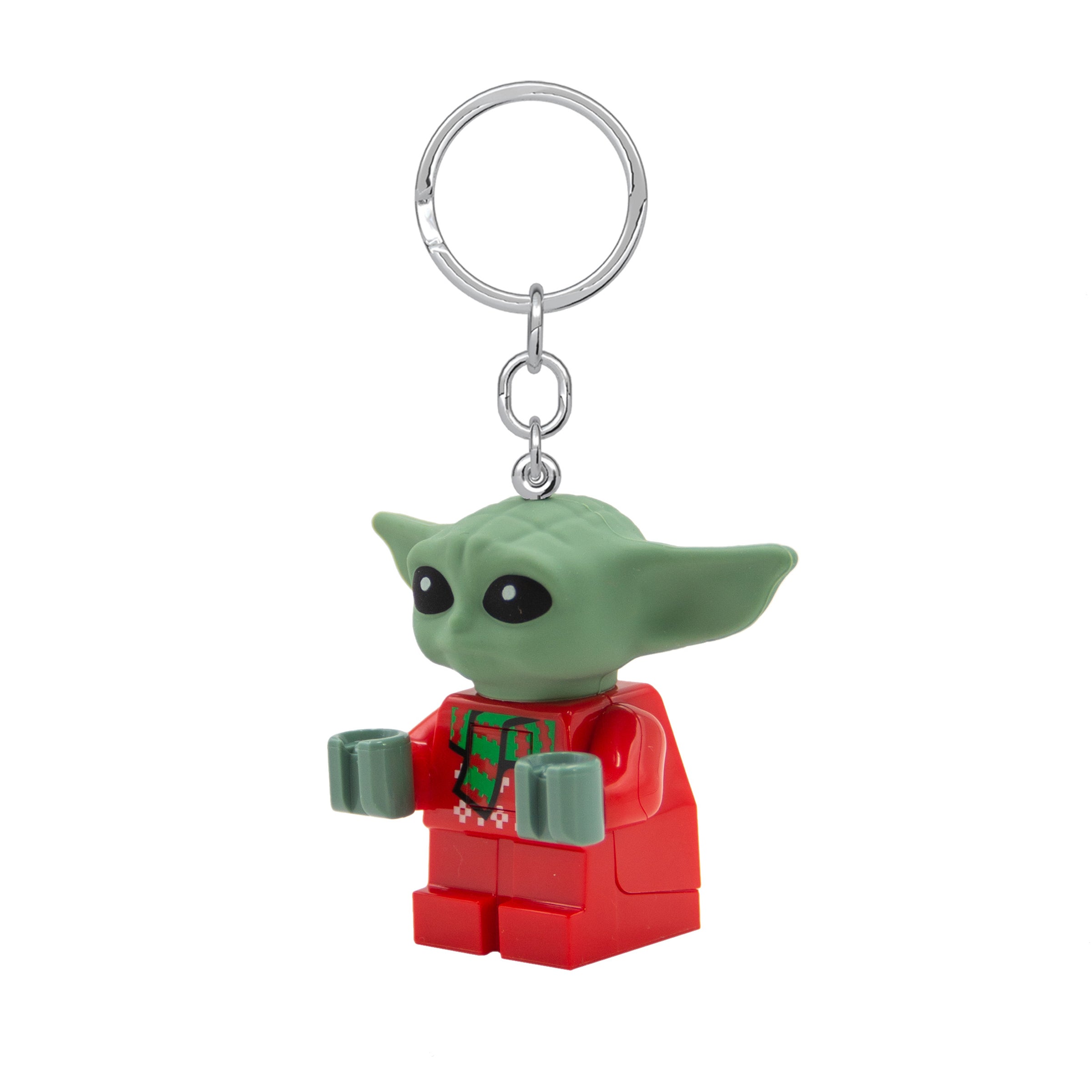 MOB brelok LEGO Star Wars Grogu w czerwonym stroju z zieloną głową i dużymi uszami