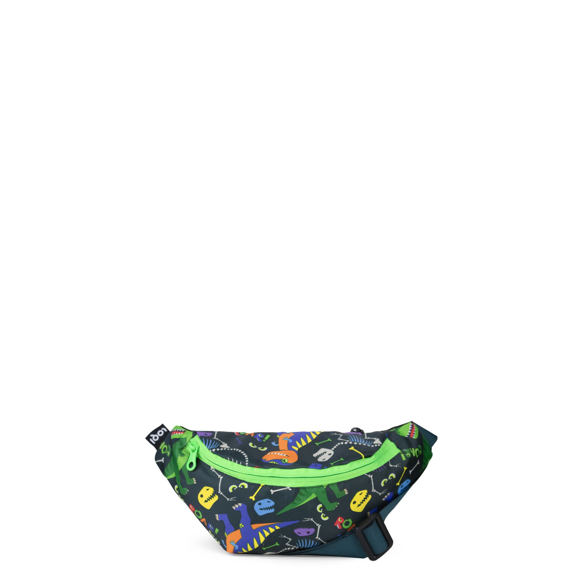 nerka dziecięca dinozaur w kolorowe wzory dinozaurów i jasnym zielonym zamkiem błyskawicznym