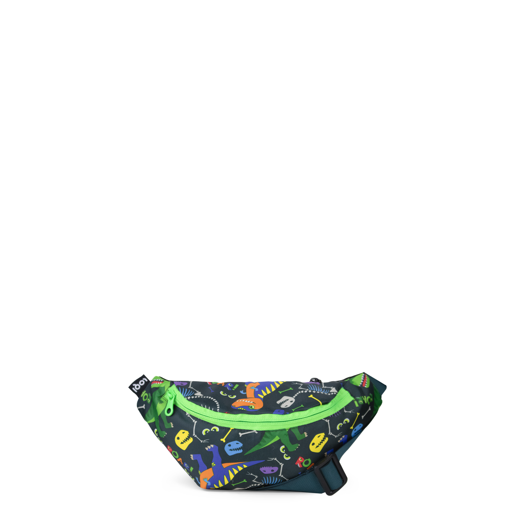 nerka dziecięca dinozaur w kolorowe wzory dinozaurów i jasnym zielonym zamkiem błyskawicznym