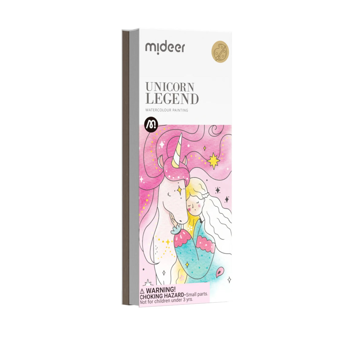 Kolorowanka akwarelowa jednorożec z motywem różowego jednorożca i dziewczynki w pastelowych kolorach