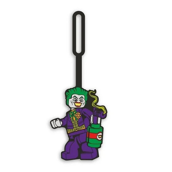 Kolorowa zawieszka do plecaka LEGO Joker przedstawiająca postać Jokera w fioletowym stroju