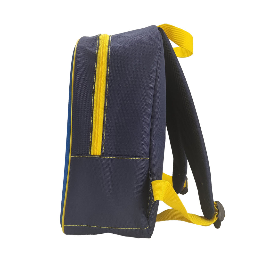 Niebieski plecak Pokémon dla dzieci z żółtym suwakiem i regulowanymi paskami na ramiona