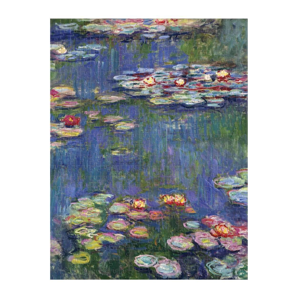 Puzzle dwustronne Monet 500 elementów przedstawiające malowniczy obraz z liliami wodnymi na stawie