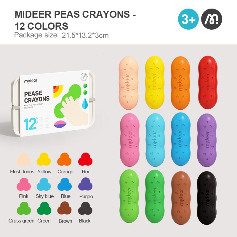 Zestaw 12 kolorowych kredek fasolki z wosku pszczelego Yamann w opakowaniu