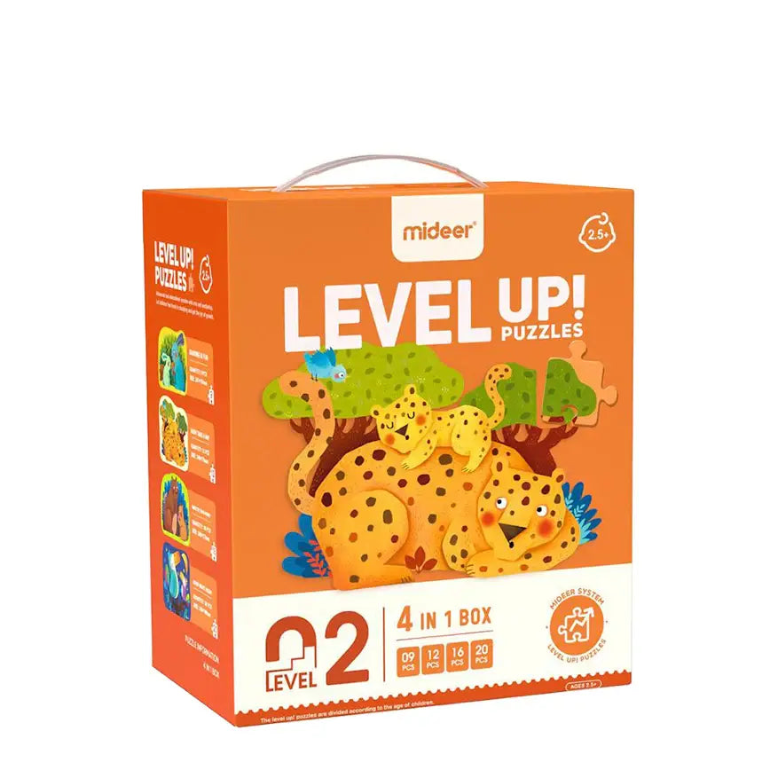 Yamann puzzle dla dzieci zwierzęta zestaw 4 układanek poziom 2 z motywem dzikich kotów