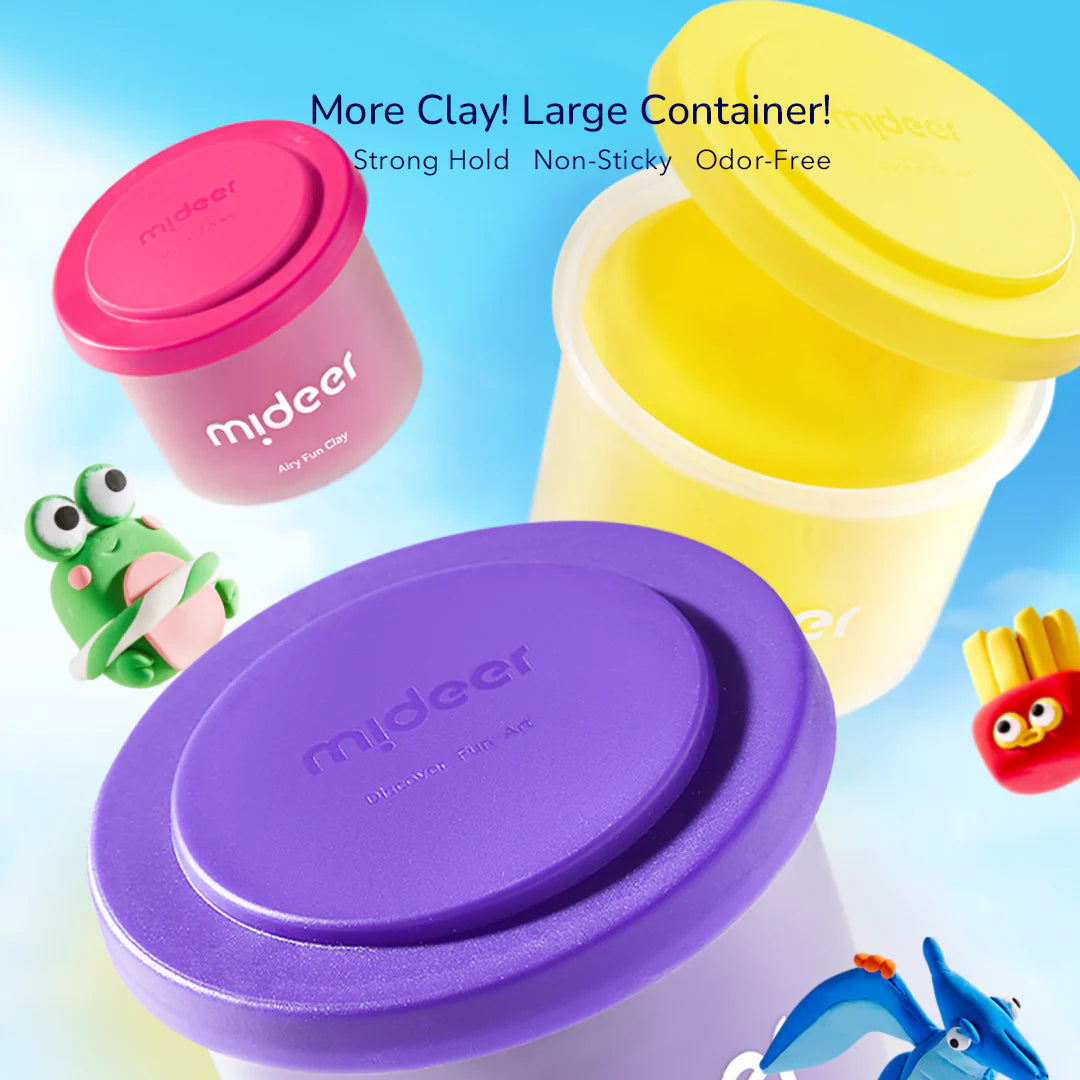 Kolorowa piankolina 24 kolory w pojemnikach Mideer do modelowania i zabawy