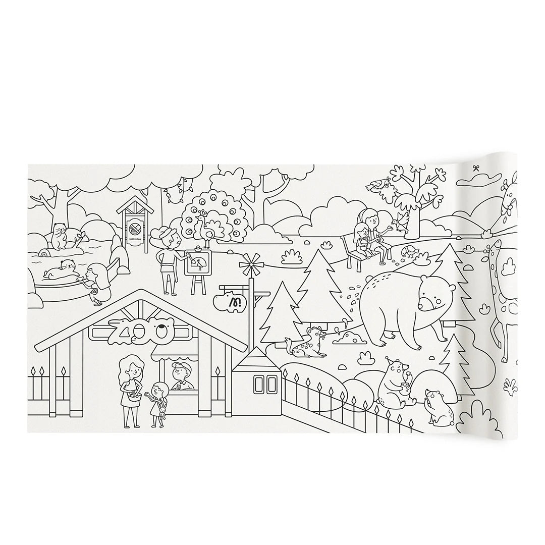 Yamann kolorowanka w rolce samoprzylepna z leśnymi zwierzętami i postaciami do kolorowania