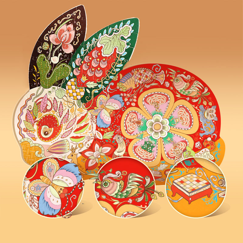 Kolorowe puzzle artystyczne dla dzieci mideer z motywami kwiatów, owadów i zwierząt