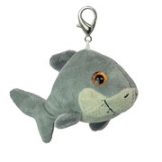 MOB pluszowy brelok rekin w szarym kolorze z metalowym karabińczykiem do kluczy