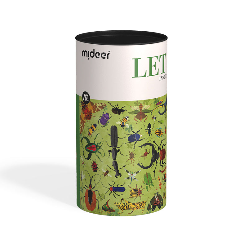 Mideer puzzle owady dla dzieci w cylindrycznym opakowaniu z kolorowymi ilustracjami owadów