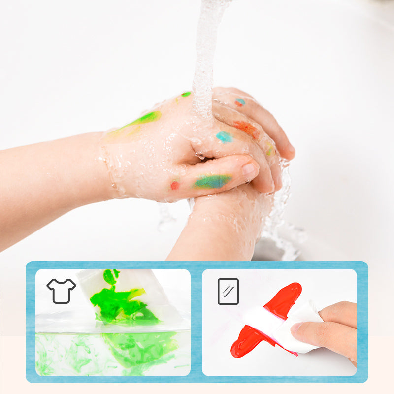 Farby do malowania palcami dla dzieci z łatwym zmywaniem z rąk pod bieżącą wodą
