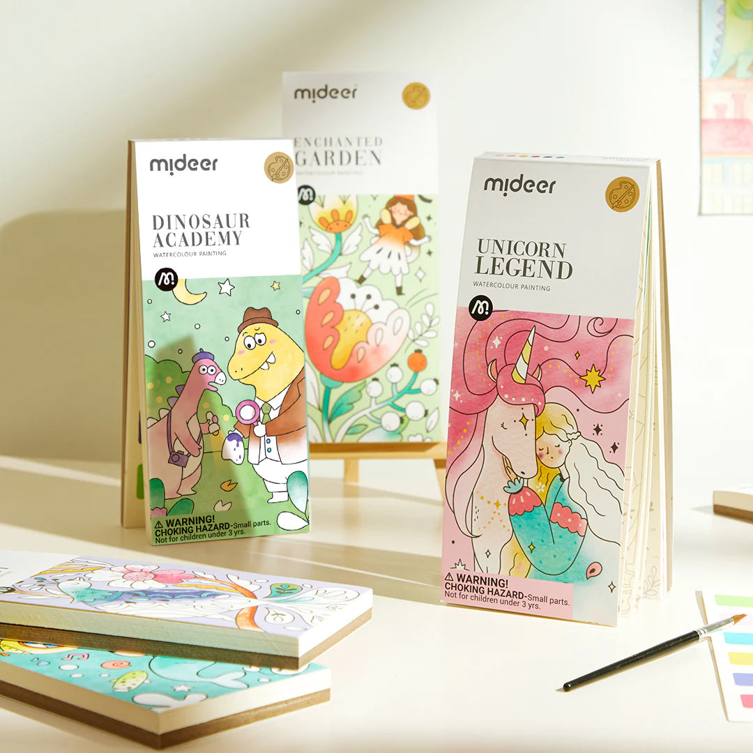 Kolorowanka akwarelowa dinozaury zestaw do malowania wodnymi farbami dla dzieci