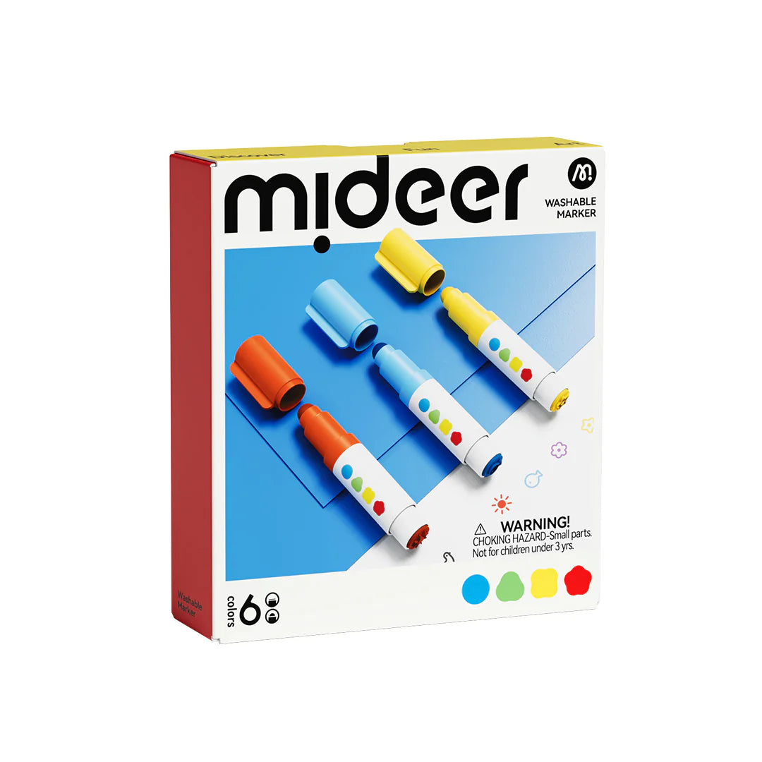 Zestaw markery zmywalne dla dzieci Yamann w sześciu kolorach do bezpiecznego rysowania