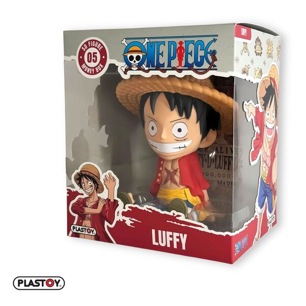 Skarbonka One Piece Luffy figurka z kapeluszem słomkowym w opakowaniu Plastoy