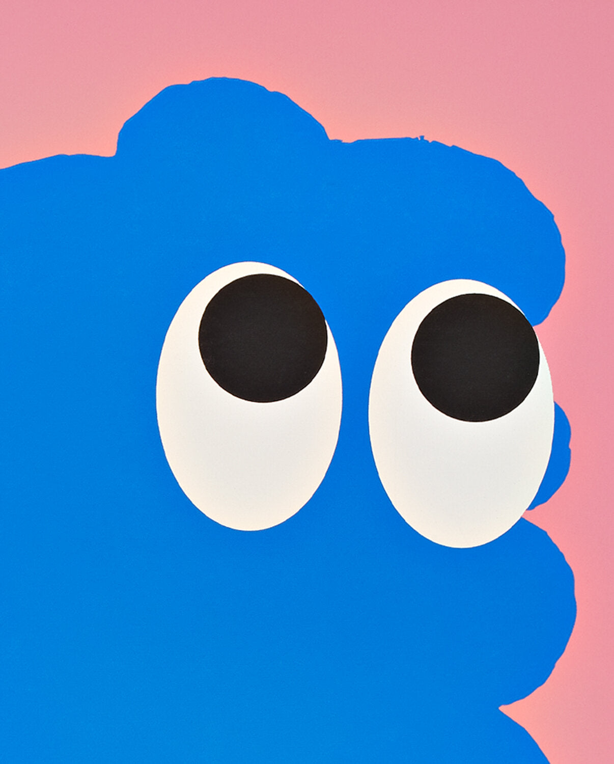 Notatnik z grafiką Sweet Joe z dużymi oczami na niebieskim tle na różowym tle