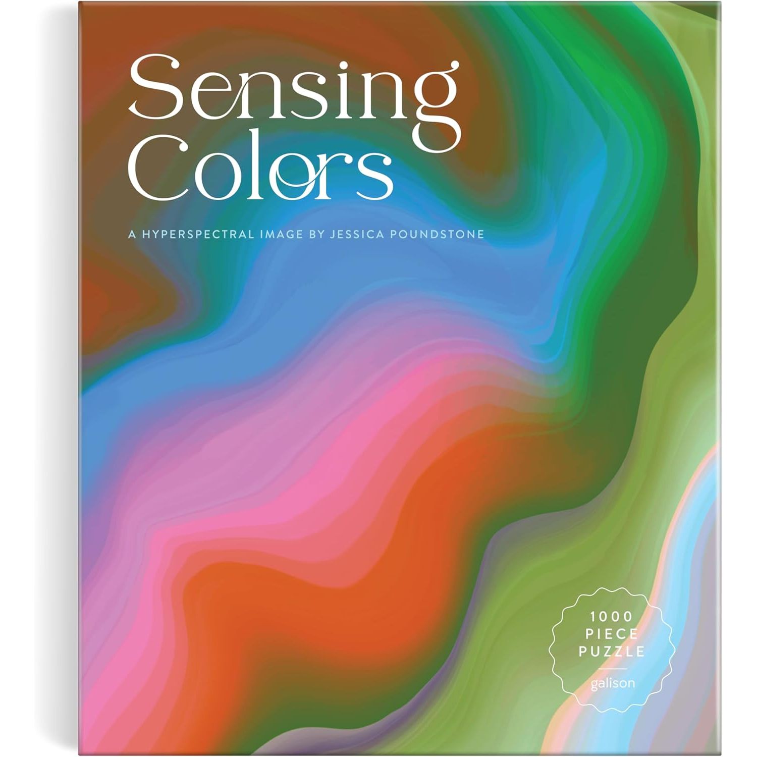 Puzzle 1000 elementów Galison z abstrakcyjnym kolorowym wzorem Sensing Colors od Jessici Poundstone