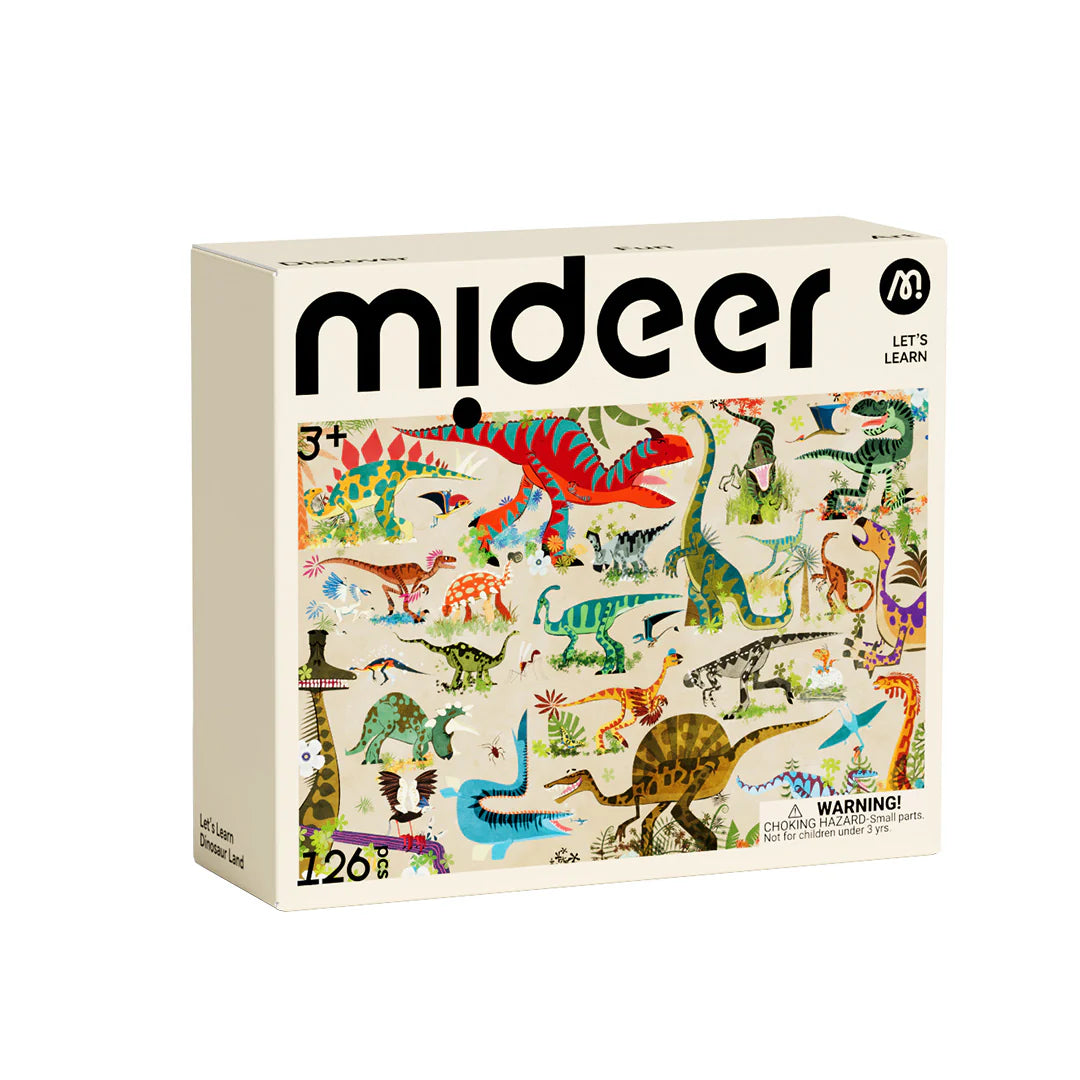 mideer puzzle dinozaury dla dzieci z 126 kolorowymi elementami do nauki i zabawy