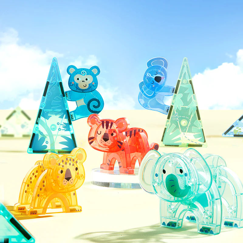 Kolorowe klocki magnetyczne zwierzęta w kształcie słonia, tygrysa, niedźwiedzia, małpki i koali