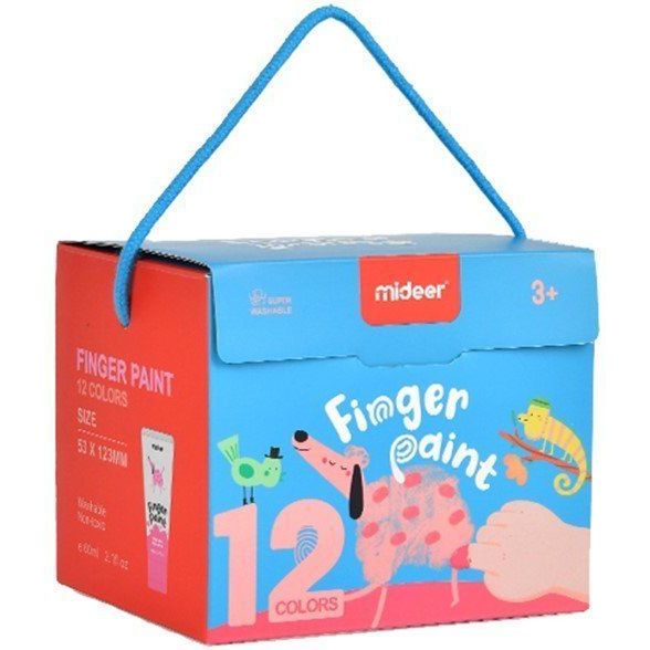 Farby do malowania palcami dla dzieci Yamann zestaw 12 kolorów z wygodnym uchwytem