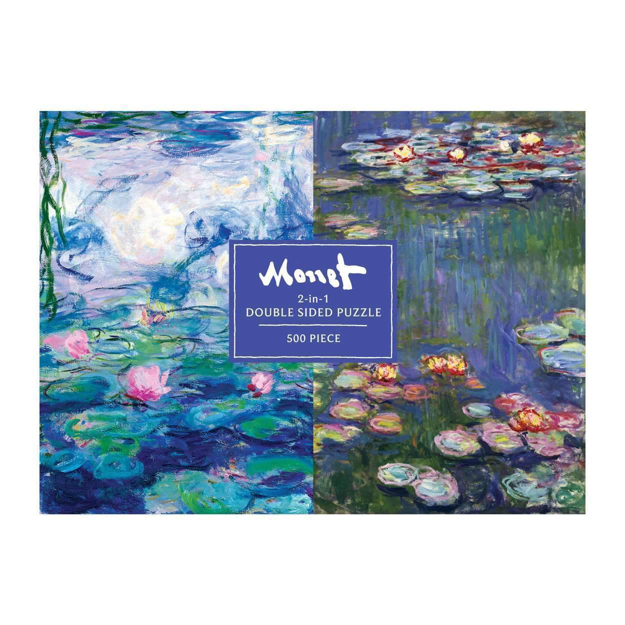 Puzzle dwustronne Monet 500 elementów z reprodukcją obrazu Nenufary Claude'a Moneta