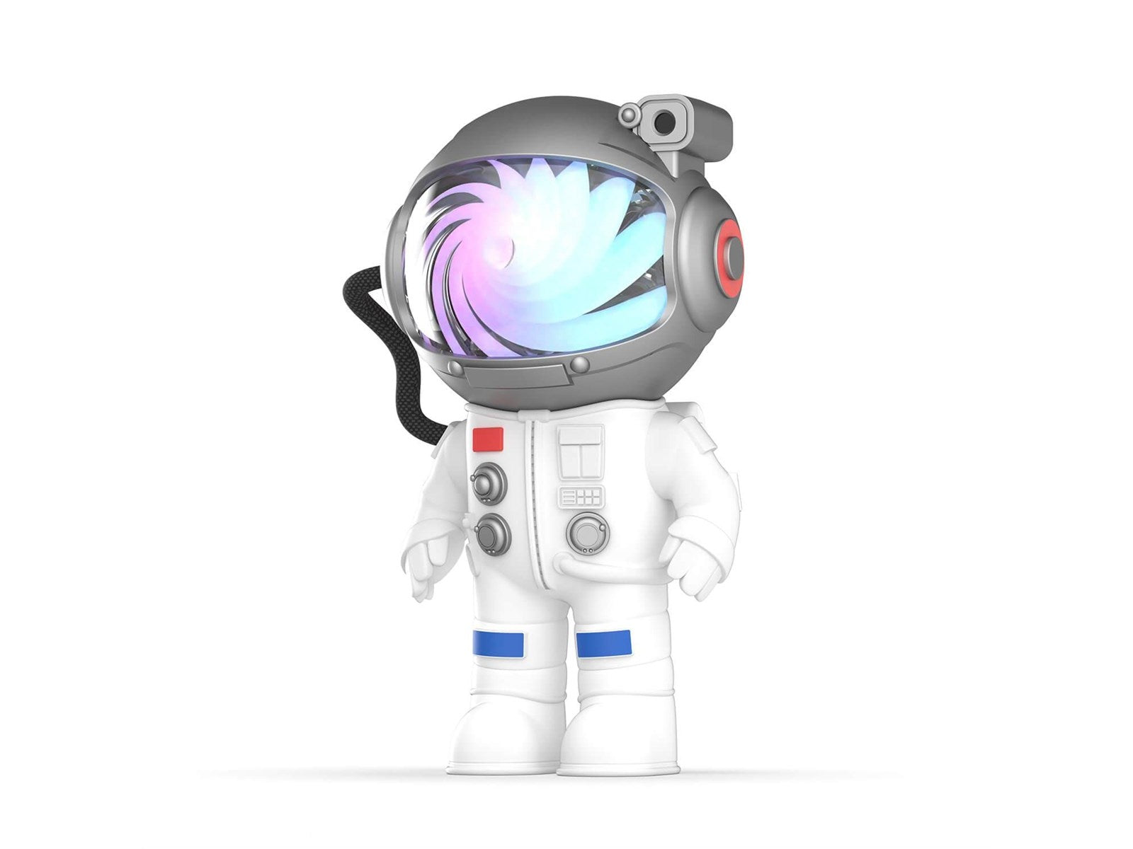 Projektor gwiazd dla dzieci w kształcie astronauty z kolorowym wirującym światłem