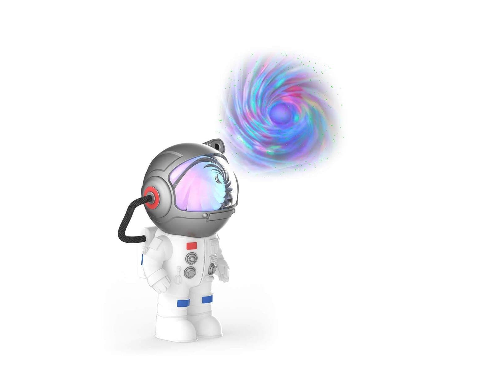 Projektor gwiazd dla dzieci w kształcie astronauty z kolorowym światłem gwiezdnego wiru