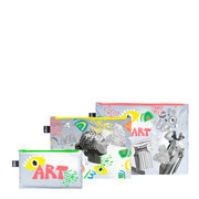 Zestaw saszetki LOQI Classic Art odblaskowe w trzech rozmiarach z kolorowymi nadrukami artystycznymi